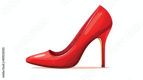 Red high heel shoe isolated on white background - f