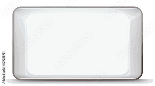 Realistic transparent rectangle glass plate with ro