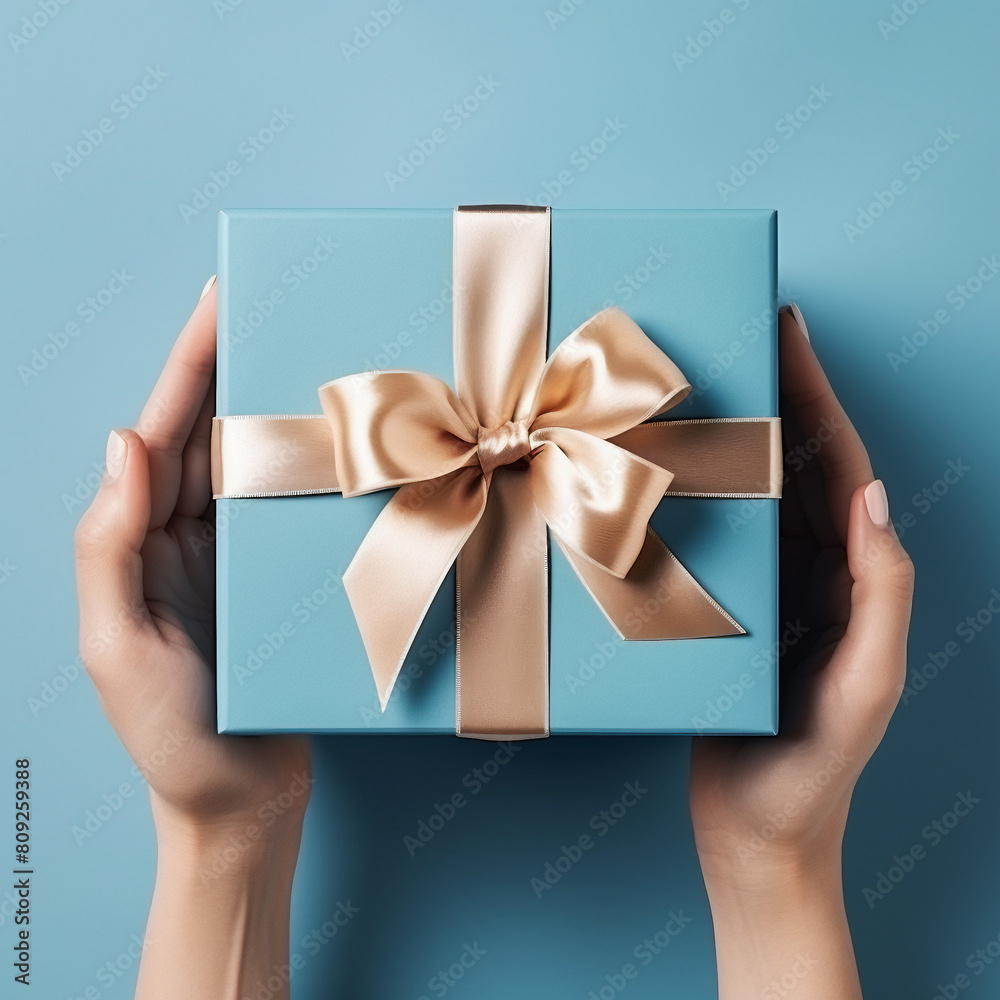 gift box in hand gift box in hand