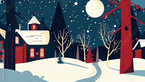 christmas snowy scene outdoors