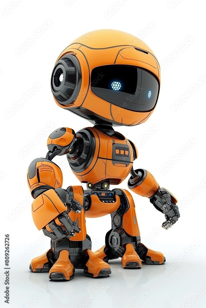 3D cartoon robot on a white background 3D cartoon robot on a white background