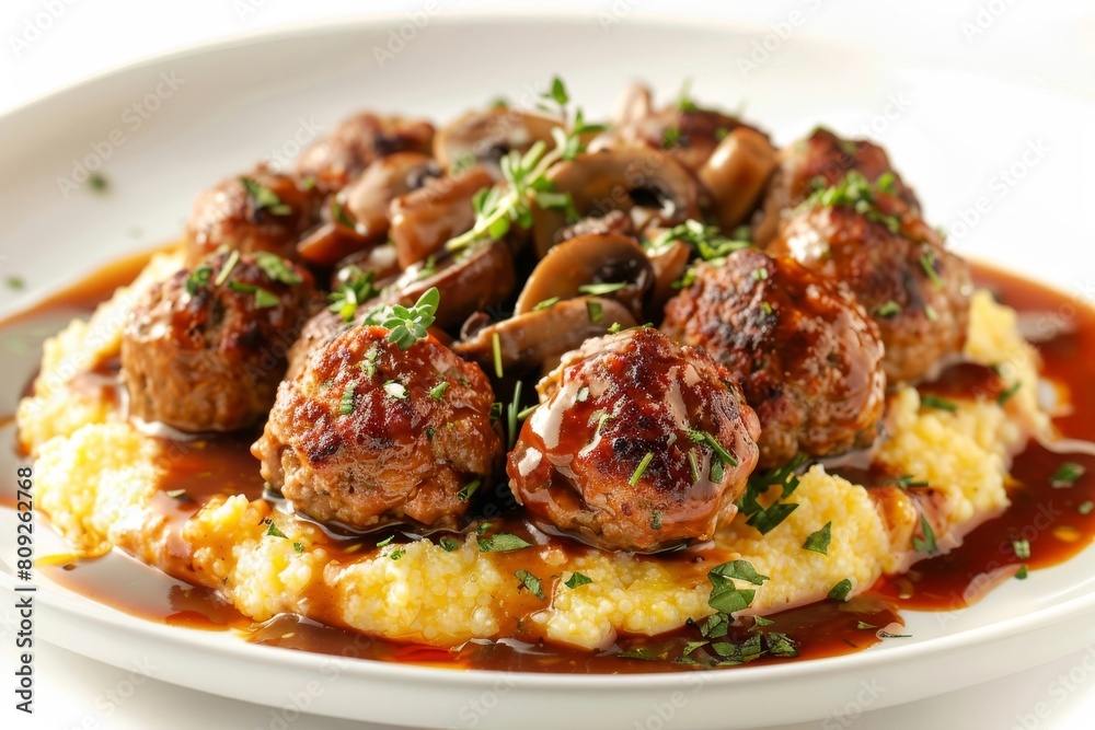 All-Purpose Meatballs: Expertly Crafted with Mushroom Sauce and Fresh Herbs