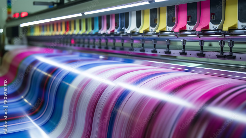 printing machine at the factory. Advertising printing products, production of newspapers, banners and magazines, print shop printing machine at the factory. Advertising printing products, production of newspapers, banners and magazines, print shop