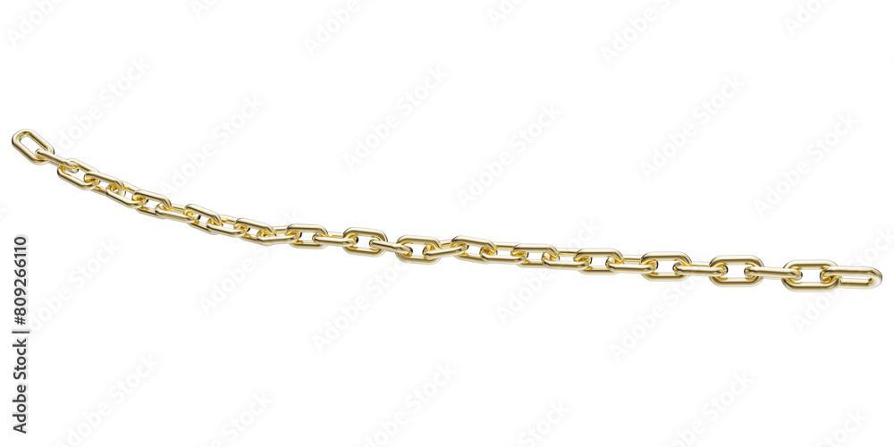 Golden chain isolated on a transparent background. 3D render of yellow metal chain. Golden chain isolated on a transparent background. 3D render of yellow metal chain.
