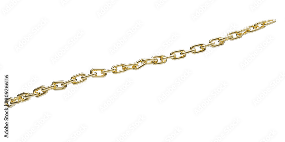 Golden chain isolated on a transparent background. 3D render of yellow metal chain. Golden chain isolated on a transparent background. 3D render of yellow metal chain.
