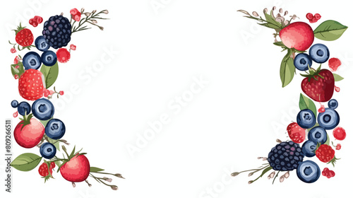 Round frame of garden berries with place for text i