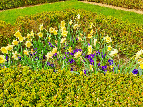 Canvas Print Prague- Czech- 8 April 2024: Wallenstein gardens with baroque palace in Prague