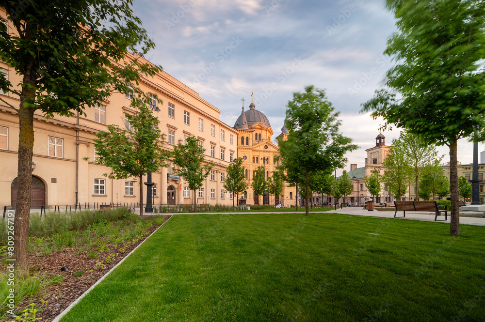 The city of Łódź - view of Freedom Square.	