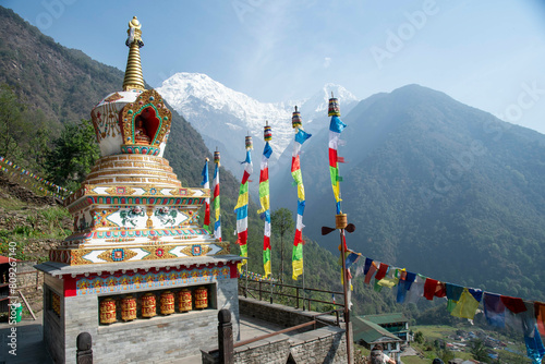 buddhist stupa on the way to Annapurna photo