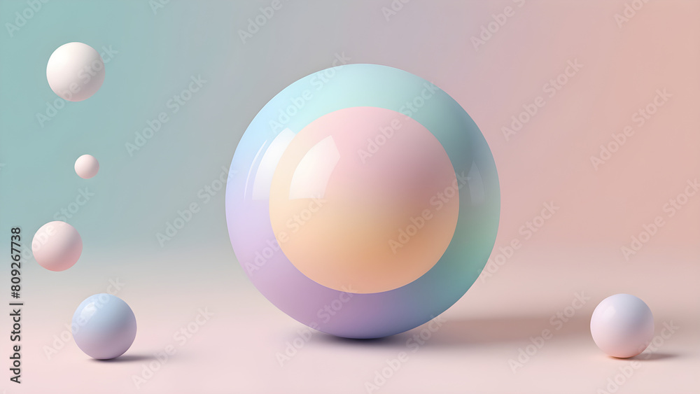 Pastel colored circular sphere, geometric graphic diagram that can be used as presentation background material Pastel colored circular sphere, geometric graphic diagram that can be used as presentation background material