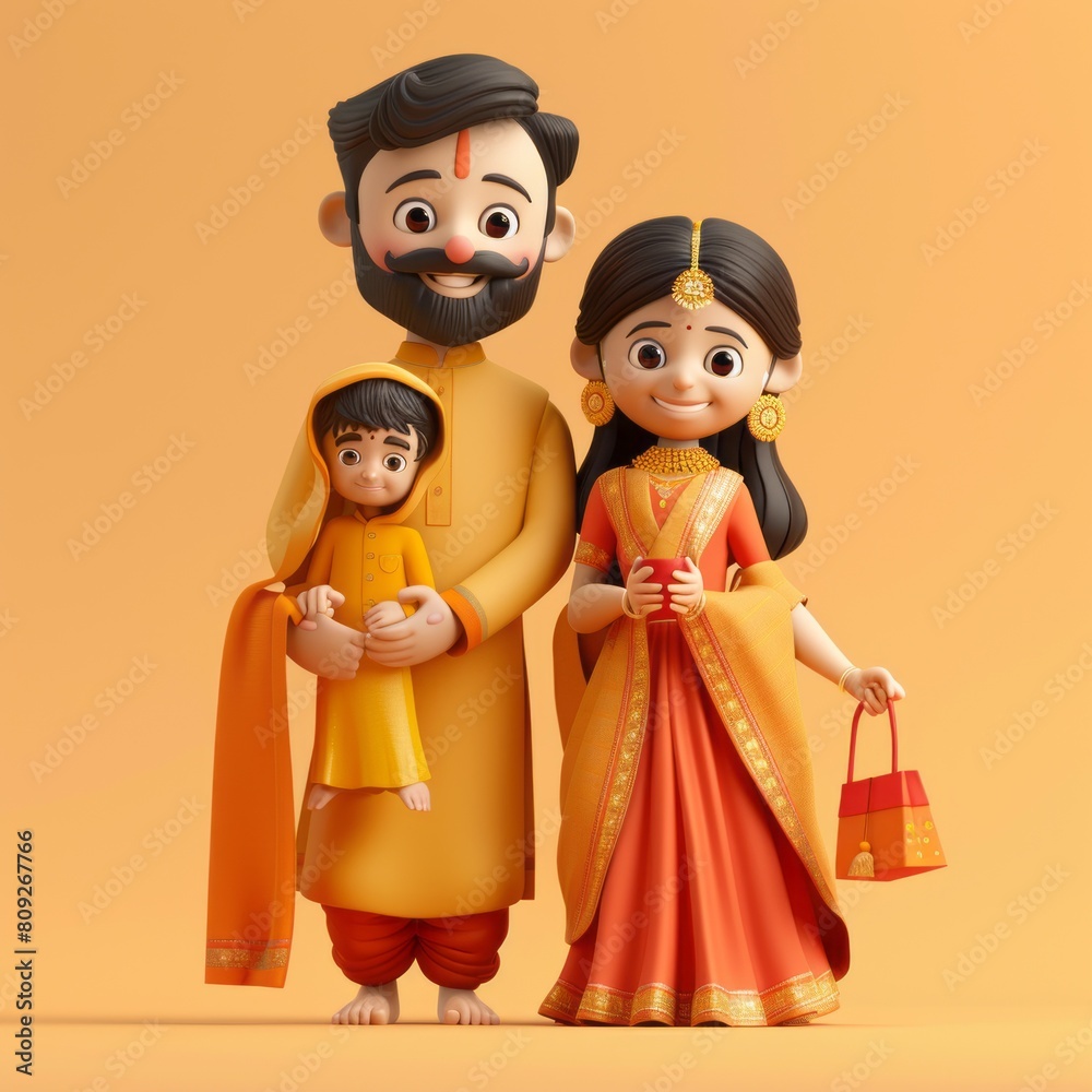 indian festival shopping family indian festival shopping family