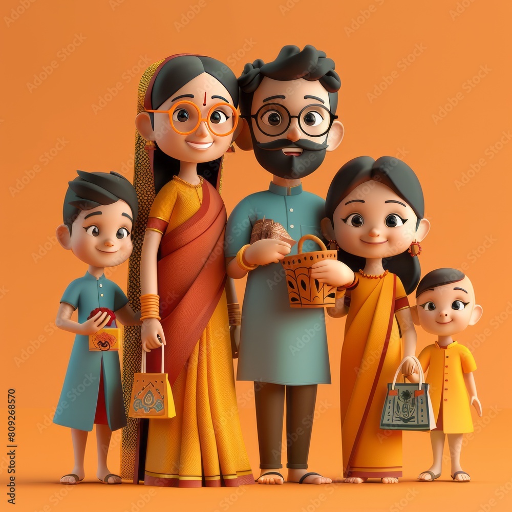 indian festival shopping family indian festival shopping family