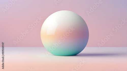 Pastel colored circular sphere, geometric graphic diagram that can be used as presentation background material