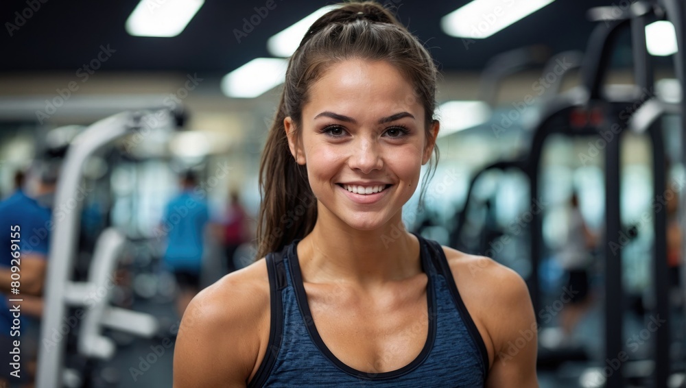 Smiling woman in gym Smiling woman in gym