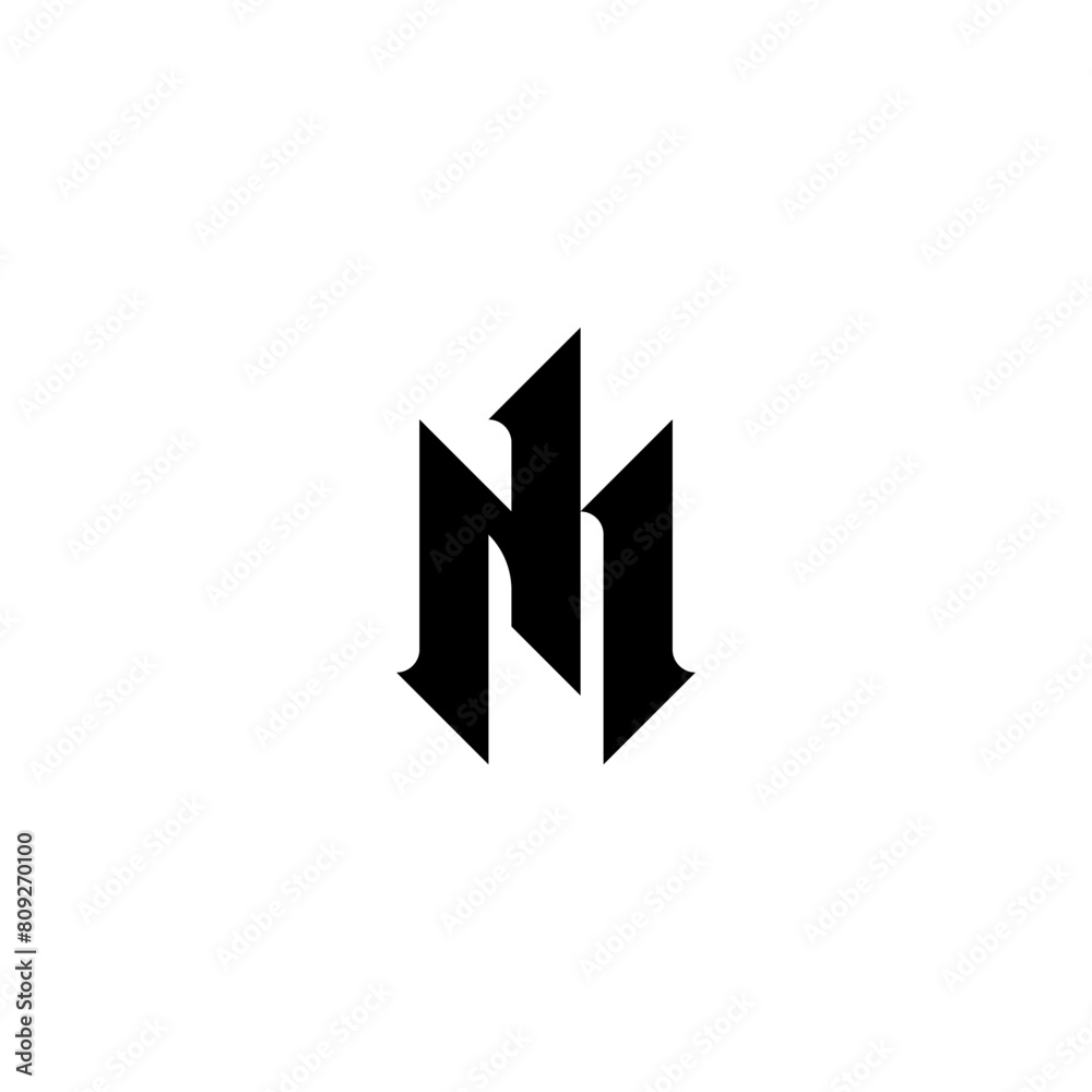N 1 letter monogram logo design N 1 letter monogram logo design
