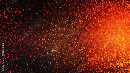 A black and orange background with a lot of small dots