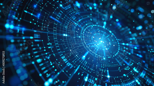 3d rendering of abstract technology background. Futuristic shape in space.