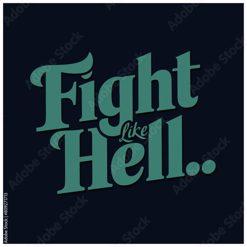 fight like hell breast cancer awareness month in October. Realistic pink ribbon symbol. Vector illustration