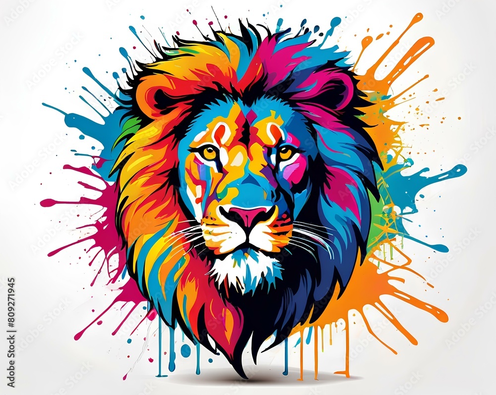 lion, head, animal, vector, illustration, wild, cartoon