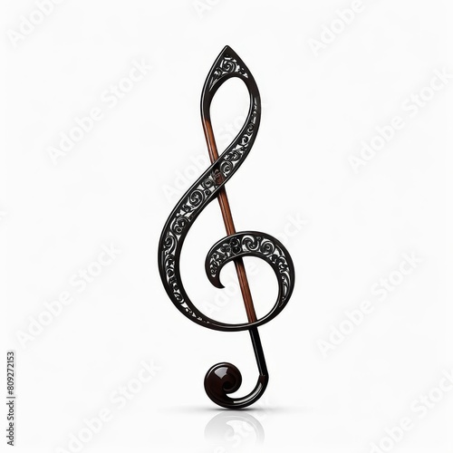 Elegantly Stylized Treble Cleftreble clef, music, musical symbol, swirls, elegant, stylized, flowing, ornate, violin clef, g clef, graphic, key, musical, note, art, element, design, icon, sign, symbol