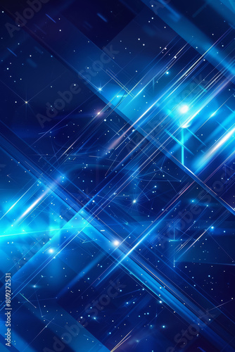 Futuristic Design, Dark Blue Background with Light Effects