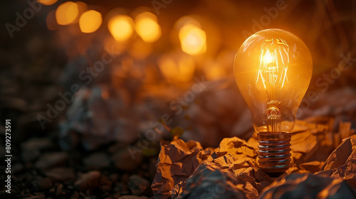 The idea light bulb lights up
