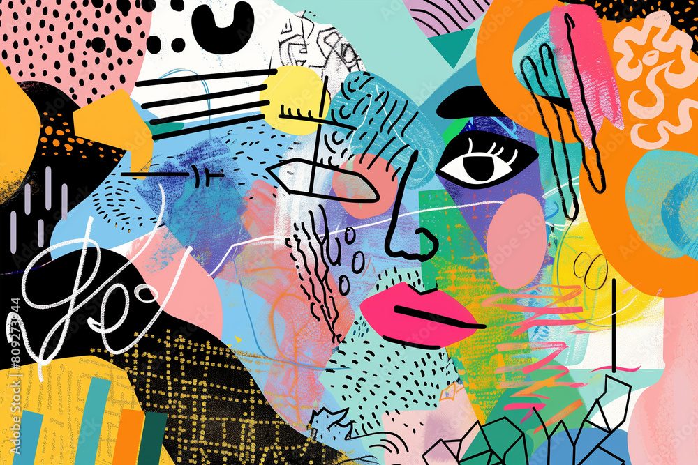 Obraz premium Abstract Portrait of a Womans Face