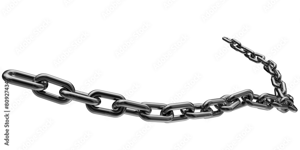 Obraz premium Black chain isolated on a transparent background. 3D render.