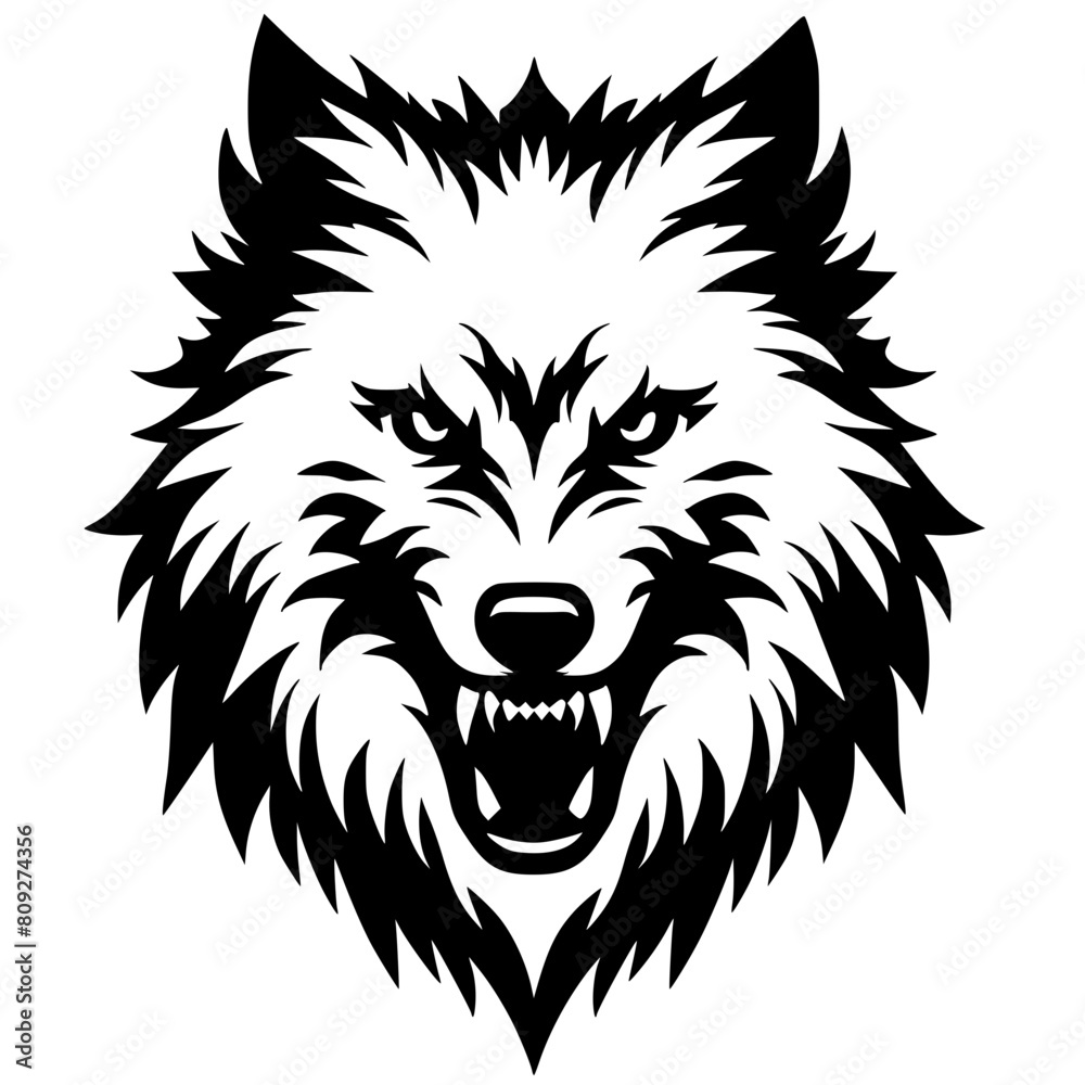 Obraz premium Creepy wolf head