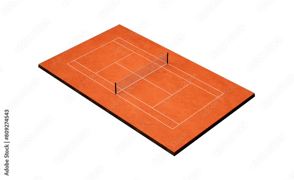 Tennis court Clay Top view field Court field with markings. Play on red clay court, Tennis net 3d illustration Tennis court Clay Top view field Court field with markings. Play on red clay court, Tennis net 3d illustration