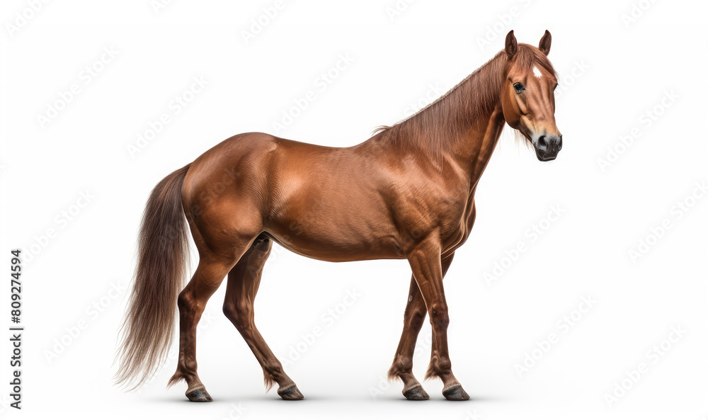 Beautiful brown horse magnificent mane