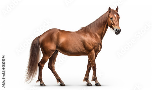 Beautiful brown horse magnificent mane