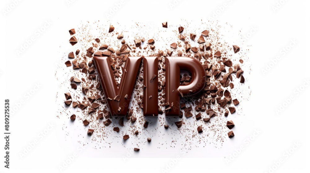 The word VIP created in Chocolate Typography. The word VIP created in Chocolate Typography.
