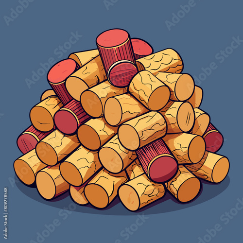 A bunch of wine corks that are stacked together in a pile.