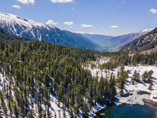 Aerial view of Suhoto Lake at Rila Mountain, Bulgaria