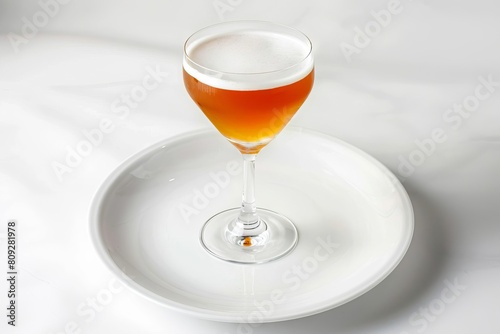 Vibrant Amber Whiskey Sour in Elegant Coupe Glass