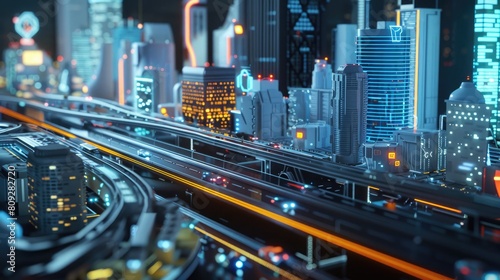 Sleek smart city with real-time big data visualization of traffic  energy  and communications. Big data visualization
