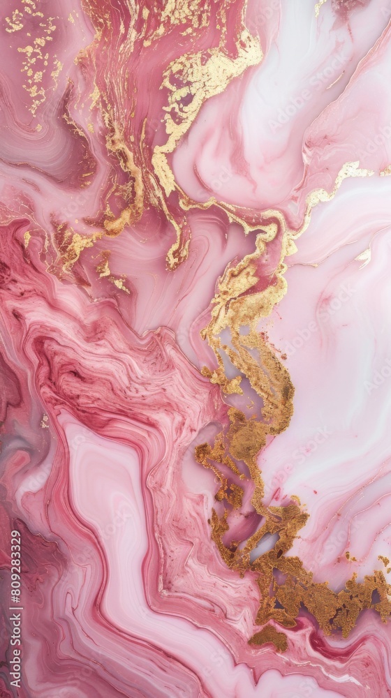 Pink and white marble texture with gold accents Pink and white marble texture with gold accents