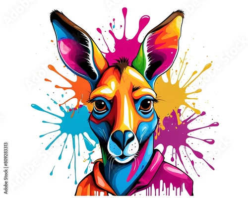 kangaroo  animal  cartoon  illustration  vector  art
