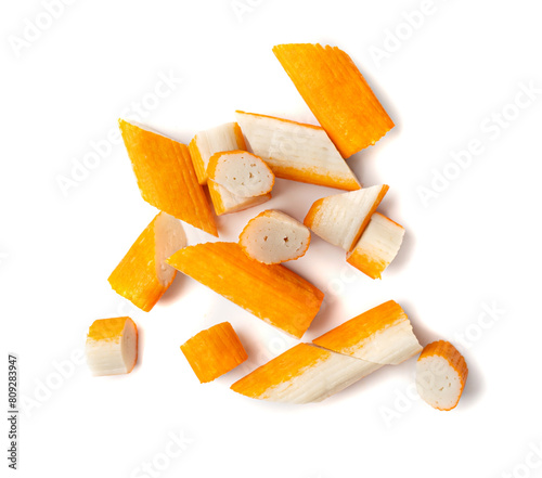 Photos Crab Stick Isolated, Orange Crabstick Closeup, Crabmeat Food, Crabmeat Fish Stic