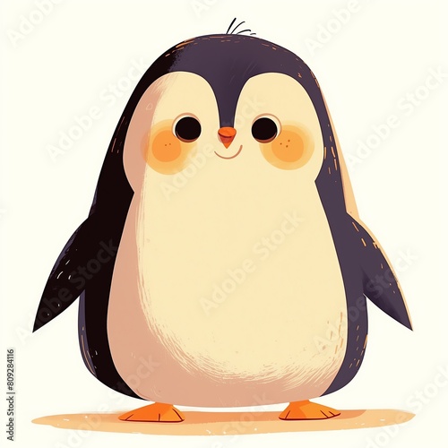An adorable cartoon penguin with a cheerful demeanor and oversized eyes, perfect for engaging children in stories about polar wildlife and friendship