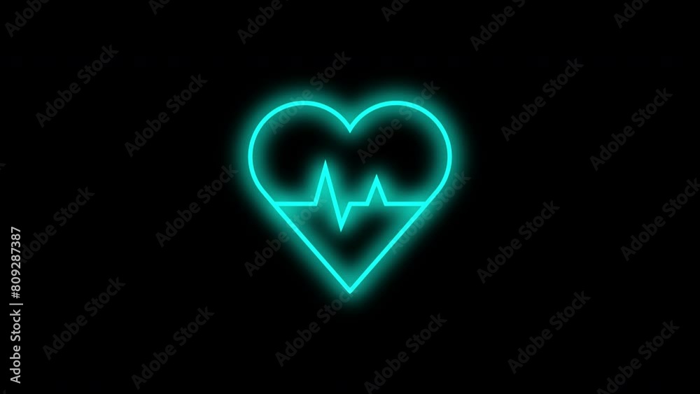 Neon heart beat sign blink animation Neon heart beat sign blink animation