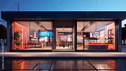 Virtual storefronts real innovation 3d rendered AI Generated PNG Illustration