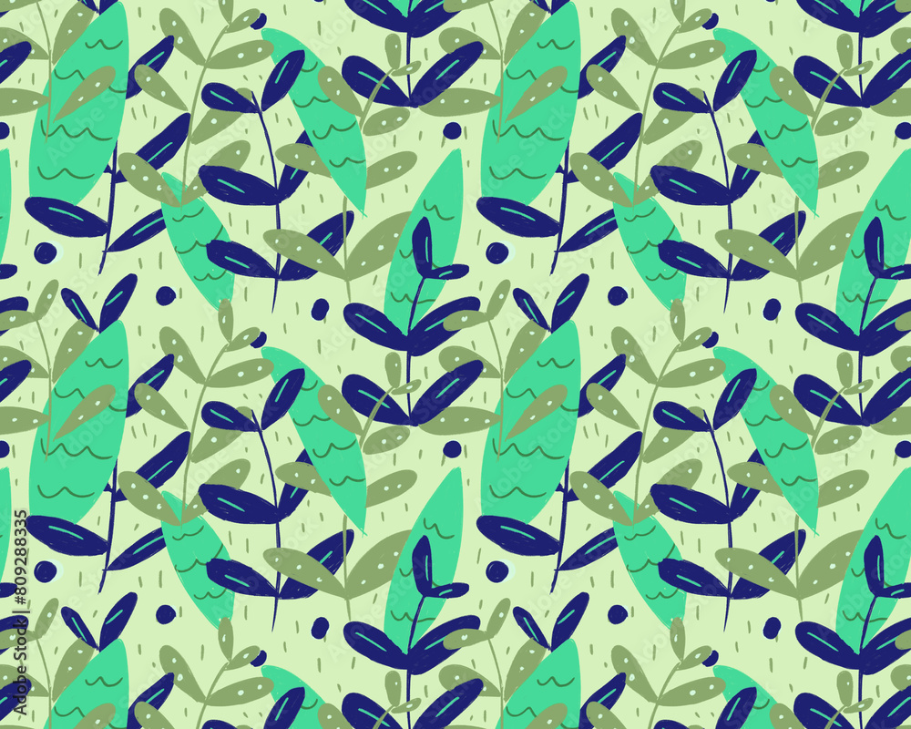 Water leaves a seamless pattern Water leaves a seamless pattern