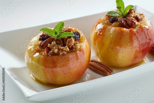 All-Bran Baked Apples with Raisins, Apricots, and Pecans