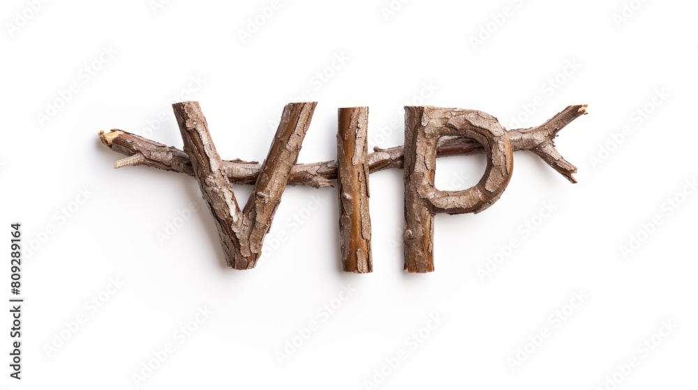 The word VIP created in Maple Twig Letters. The word VIP created in Maple Twig Letters.