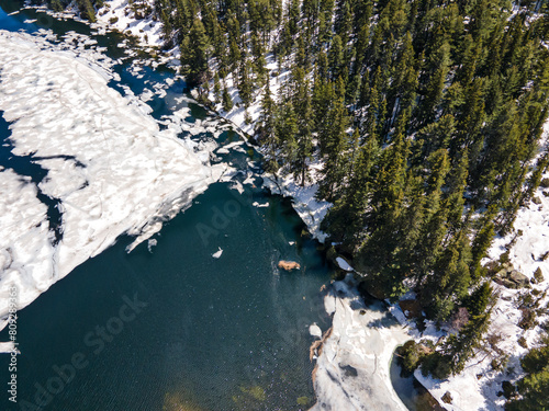 Aerial view of Suhoto Lake at Rila Mountain, Bulgaria