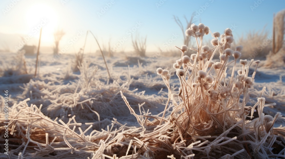 Fototapeta premium reeds in the snow