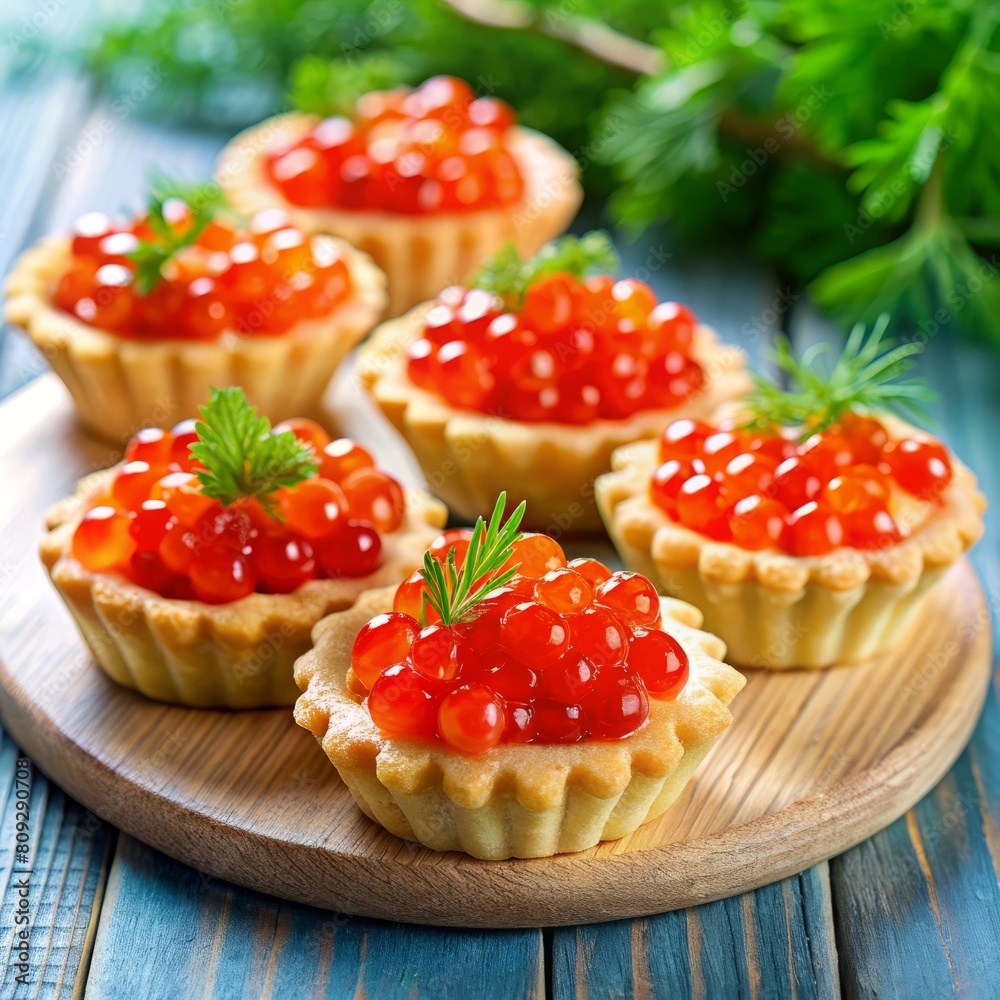 Tartlets with caviar: an excellent delicacy dish Tartlets with caviar: an excellent delicacy dish