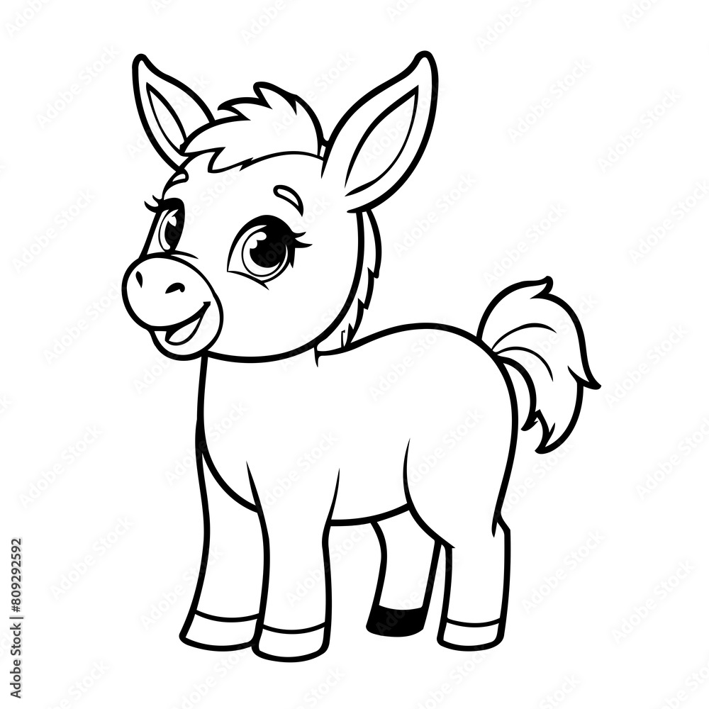 Cute vector illustration Donkey hand drawn for toddlers Cute vector illustration Donkey hand drawn for toddlers